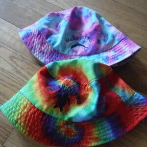 Lot of 2 Sunsations Ocean City MD Tie Dye Kids Bucket Sun Hats